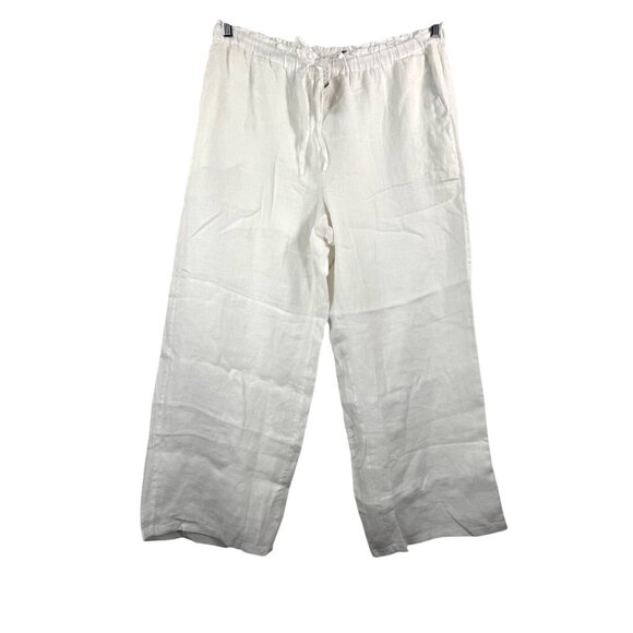 J.Crew Soleil pant in linen wide leg 90s boho white sz XL - Picture 2 of 9